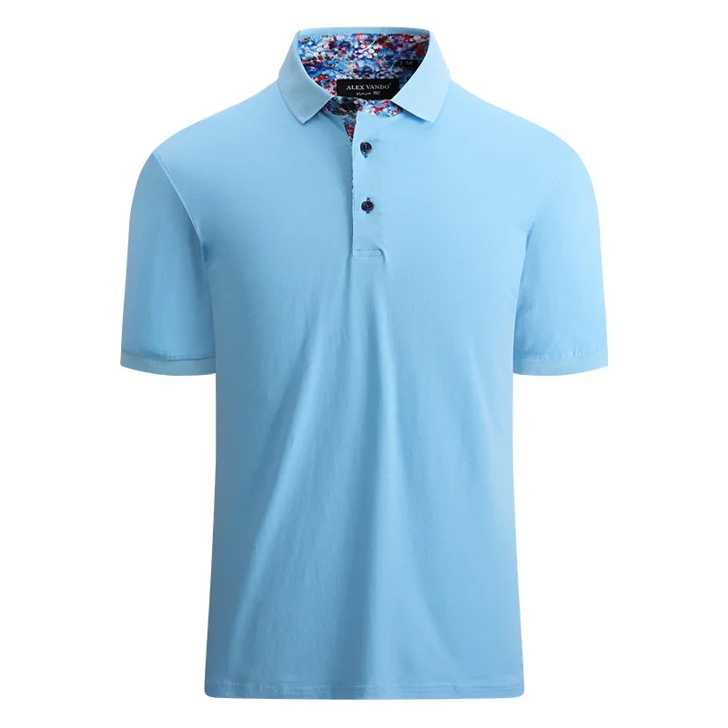 High quality Amazon drop shipping Solid color wholesale golf shirts colorful turtle neck cotton spandex stretch golf polo shirts