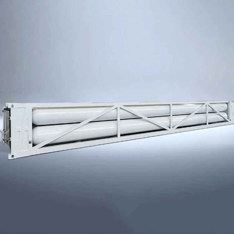 High Pressure CNG Compressed Gas Jumbo Tube Skid Container Transport Semi Trailer Large volume seamless steel cylinder