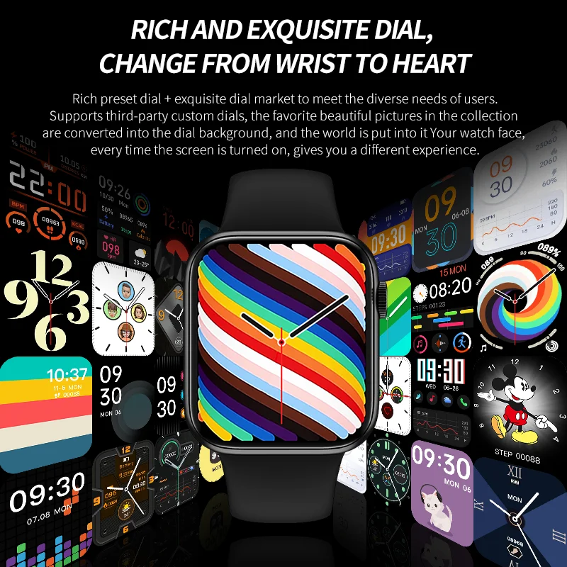 Smart Watch HW19 1.77" Full Screen Sleep Monitor Double Buttons Make Call Smartwatch Sport Women Men pk iwo 13 W46 HW22