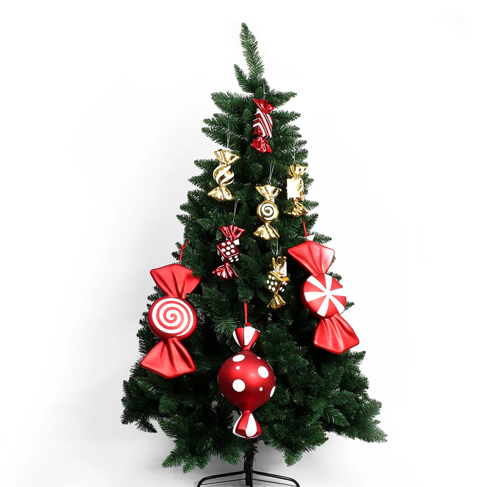 Artificial Christmas Tree Xmas Plastic Ball Big Candy Sticks 19cm Children Gift