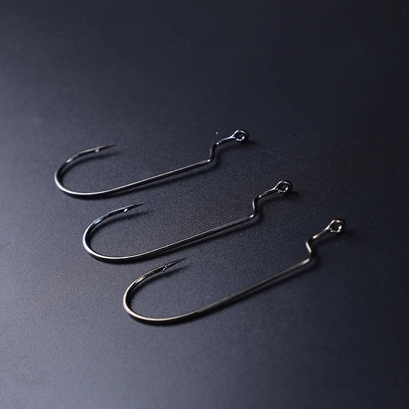 MOBIOS 1/0# - 5/0# Quality Shaughnessy Worm Fishing Hooks Rustproof Carbon Steel Hokk HW408