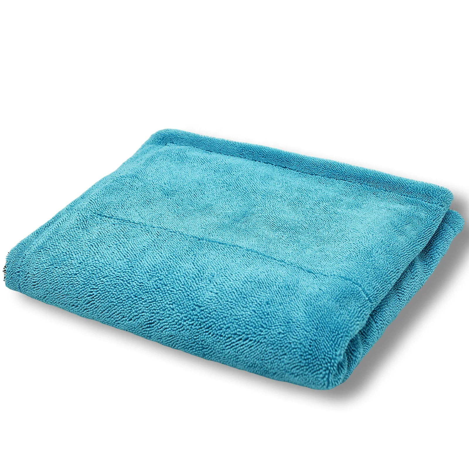 Microfiber Twisted Loop Large Drying Towel Double Twist Pile Loop Car Detailing&Drying Towel(Light Blue&Grey)