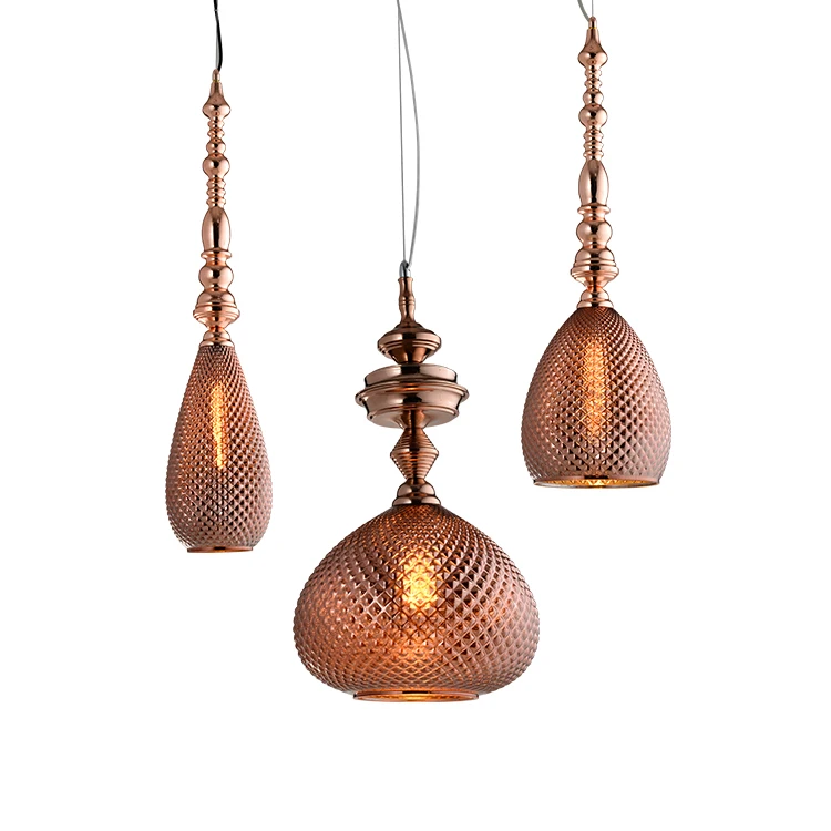 Hot Product Mid West Style Living Room Home Indoor Decor Glass Brass Pendant Light