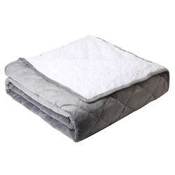 Wholesale Bulk Weighted Sherpa Flannel Fleece Blanket Super Soft And Warm Fuzzy Plush Thick Bed Blanket For Winter
