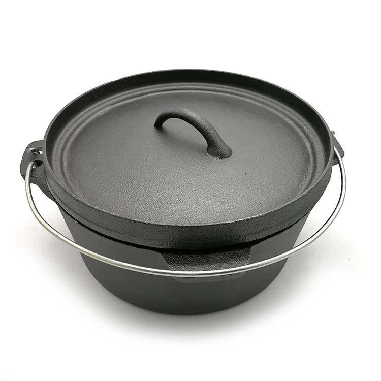 High quality stock pot & frying pot outdoors camping hanging cast iron dutch pot set