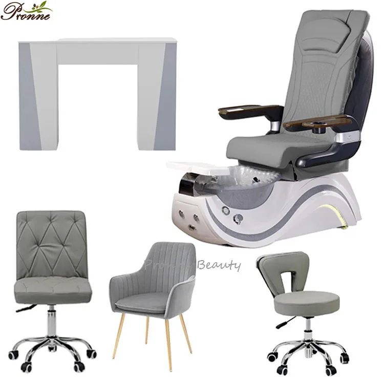 elegant design royal style gray luxury human touch pedicure chair massage package wholesale