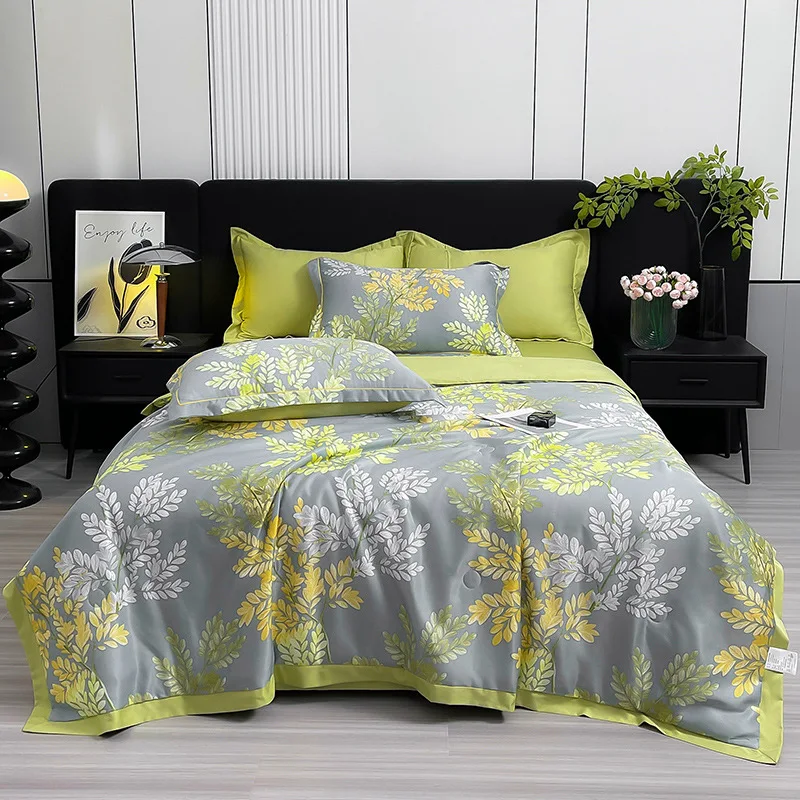 hot selling Luxury 100% Tencel bedding set lyocell tencel floral bed sheets tencel pillowcase quilt sets