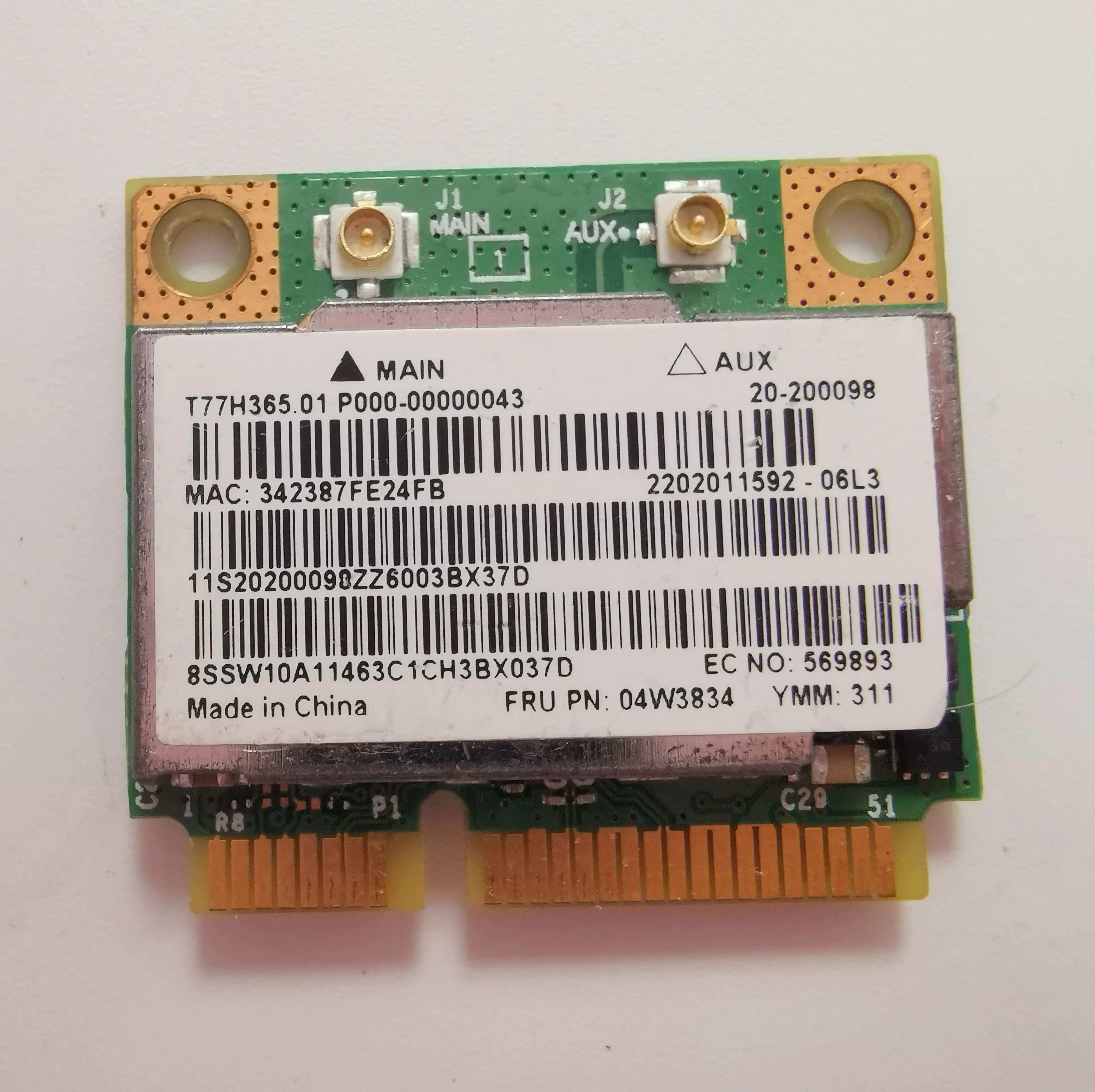 
Genuine OEM Wireless LAN Intel Card FRU 04w3834 for Lenovo 