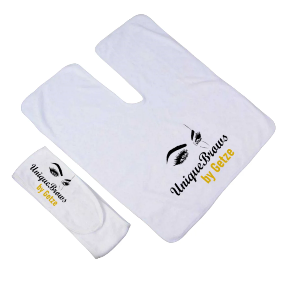 Microfiber Esthetician Towels for Facials Mask Removing Face Wrap Soft Facial Cloth with Split Design Spa Towels U Shape