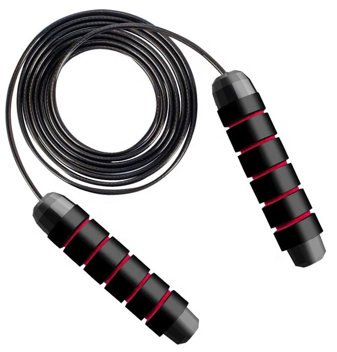 Custom Exercise Gym Workout Training Fitness Heavy Steel Cable Wire Bearing Weighted Skipping Rope Adjustable Speed Jump Rope