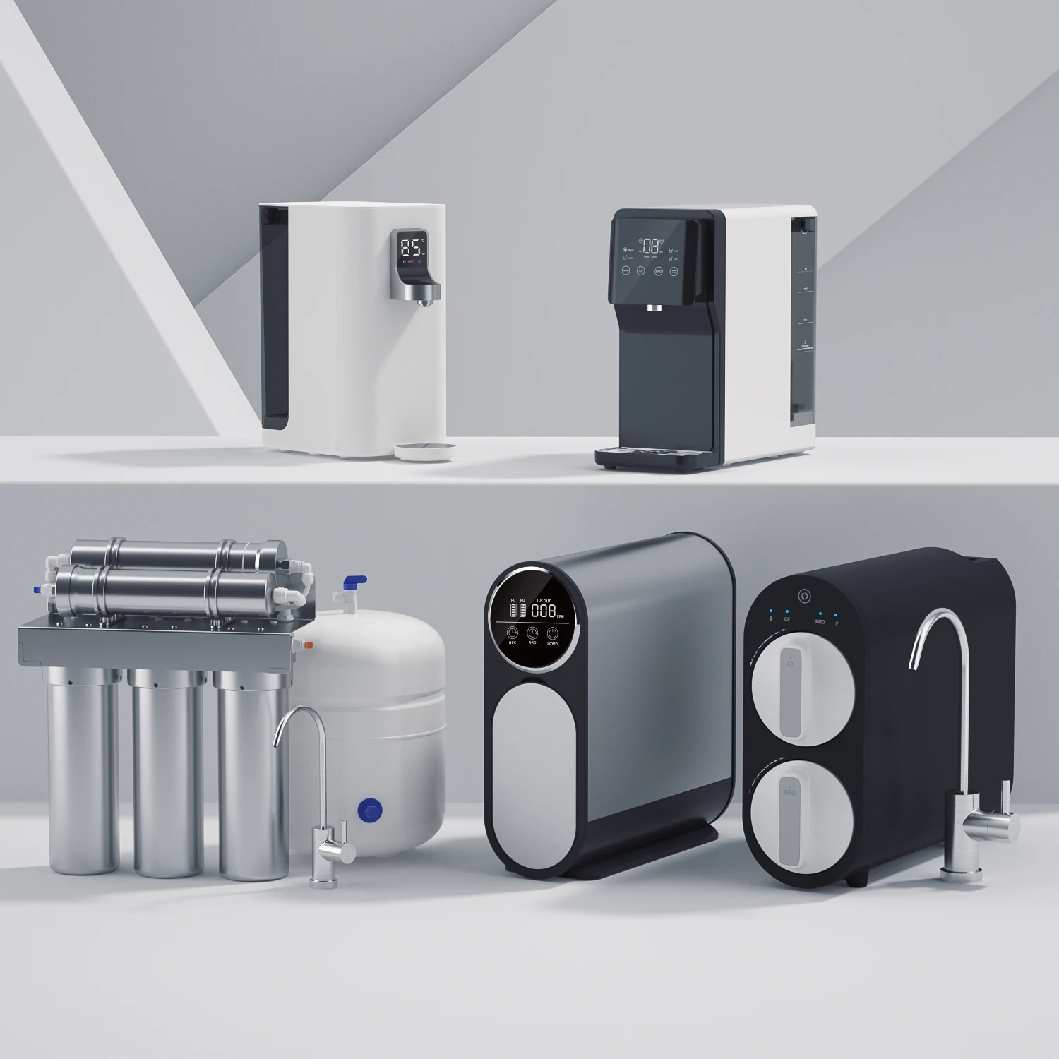 TDS Dual Water Outlets Water Purification Systems Residential Reverse Osmosis 1000 Gpd ro water filter system