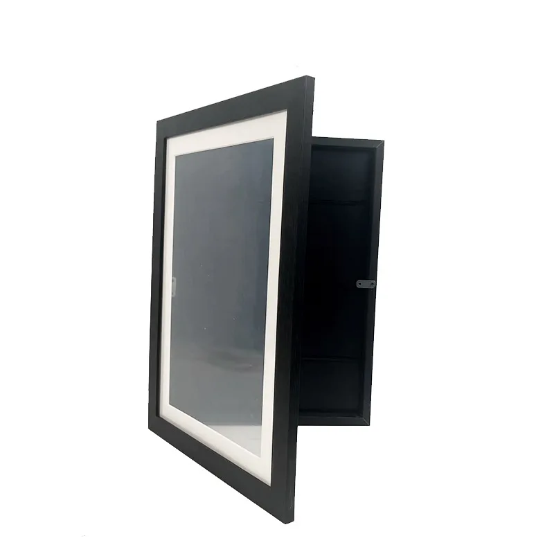 Custom Black Wood Photo Frame Set Of  Display Pictures With Mat Or Without Mat Multi Picture Frames Collage For Wall Or Tableto