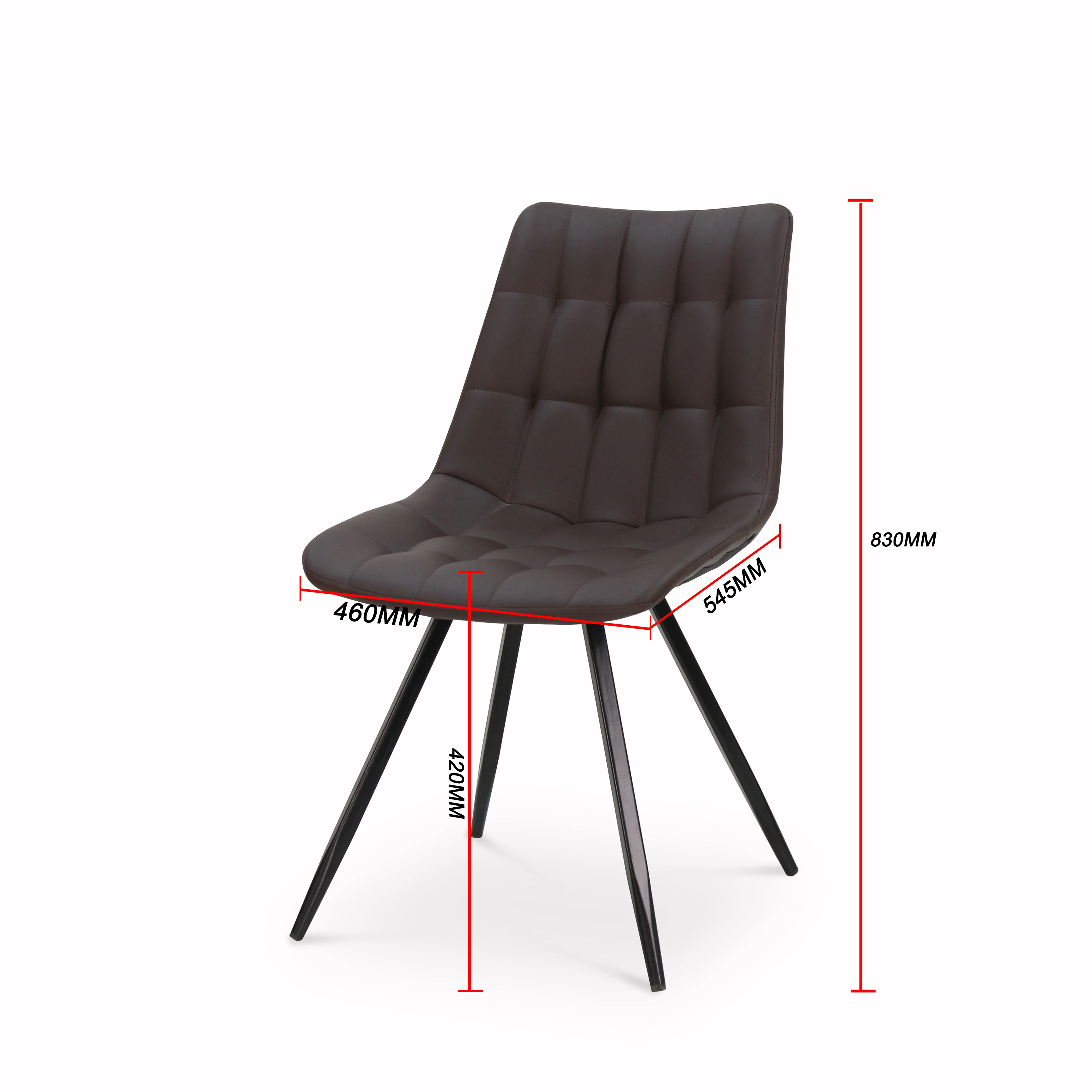 Dining Chairs Set of 4 Kitchen Dining Room Chairs Mid Century Upholstered Side Chair with PU Cushion Seat Back metal leg