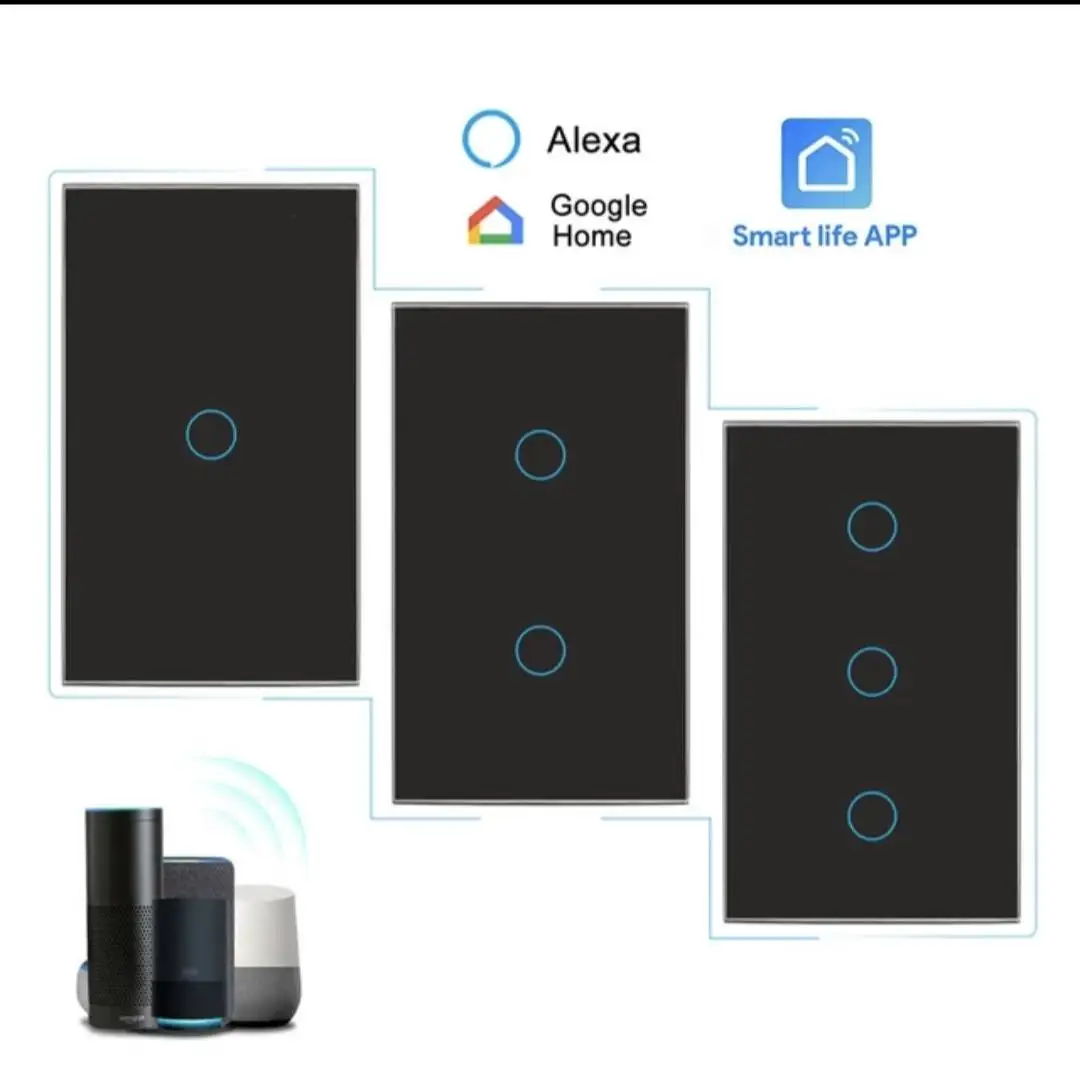 Австралия/США/прерыватель Tactil Inteligente с Wifi сенсорный экран панель Переключатель Wi-Fi Tuya настенный выключатель Умный дом Alexa