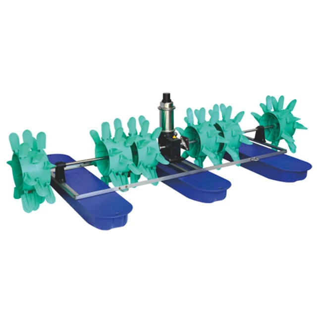 6 impeller High safty level shrimp pond water cooling floating swivel paddle wheel aerator
