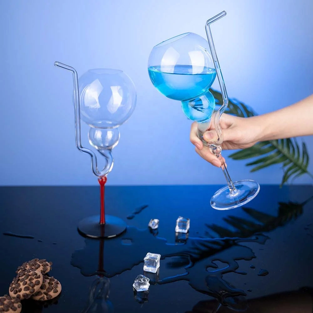 New  originality   Custom Colored  straw  cocktail  Martini Water Drinking Cup