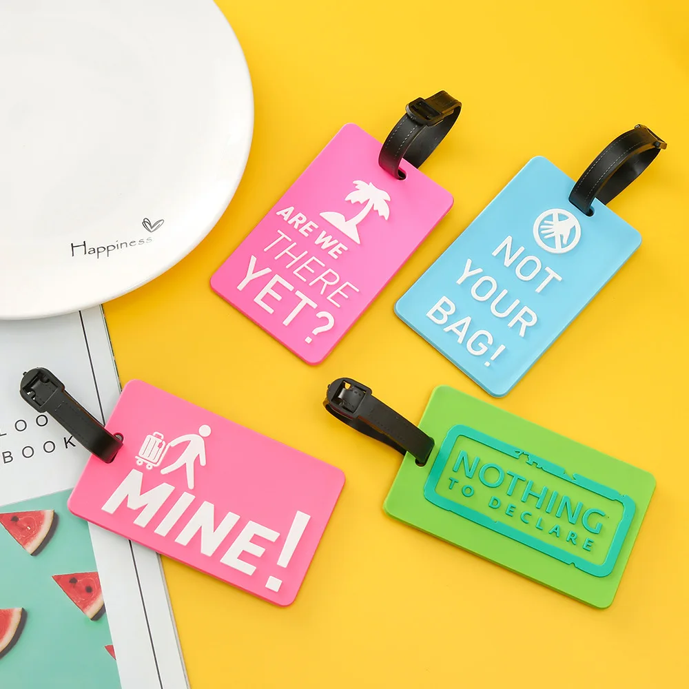 luggage tag pvc soft rubber travel  sublimation luggage identification tag personalized passport holder with letter luggage tag