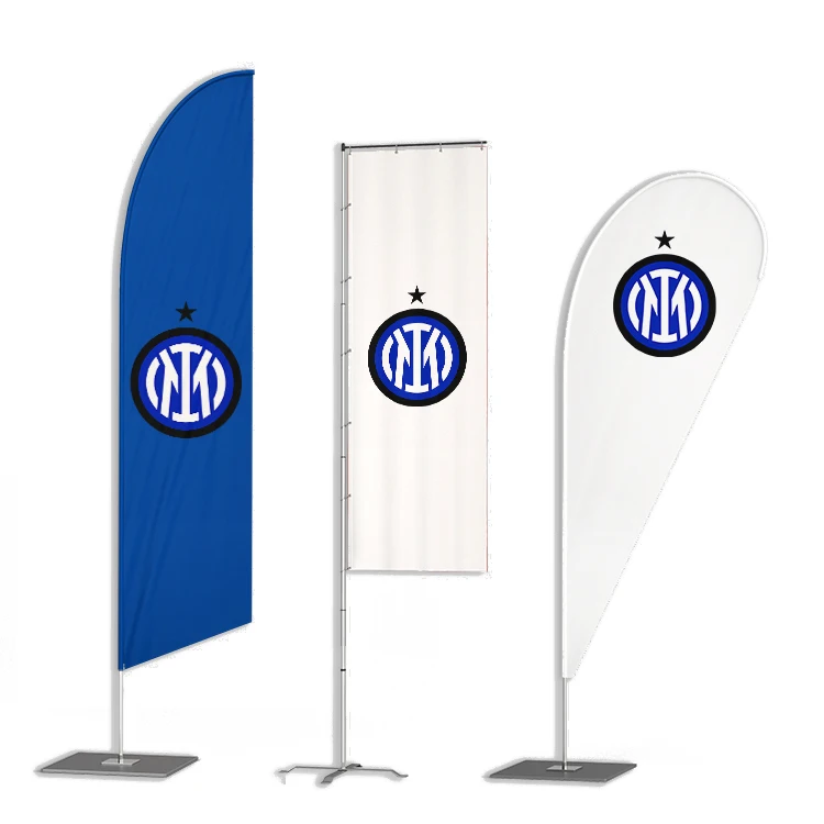 Wholesale Flags, Banners & Display Accessories Custom Advertising Tear Drop Flying Banner Stand Teardrop Beach Feather Flag