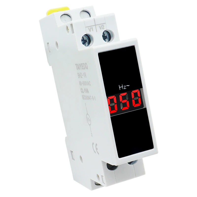 18mm Din Rail Single Phase Modular Hertz Meter 1-99Hz LED Indicator Digital Hz Tester
