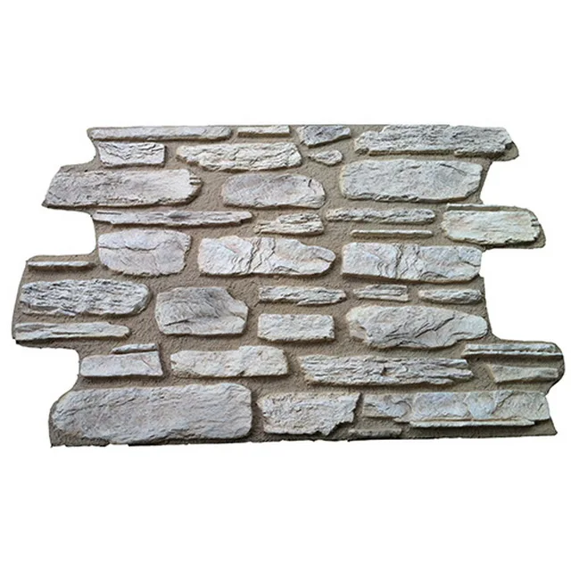 3D Wave stone finish polyurethane siding panels for exterior wall decor