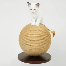 Cat Scratcher Toy Pet Scratching Post Toys Cats Sisal Rope Ball Grinding Paw Cat Scratching Ball