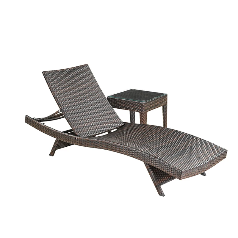 Best Pool Recliner Rattan Sun Lounger Patio Chaise Lounge Beach Metal Summer Chair Reclining Longue Chairs Round Loungers