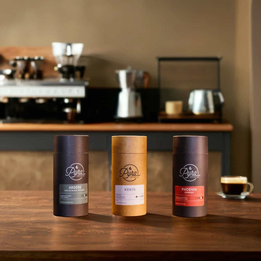 AT PACK 8Oz Coffee Tube Packaging Matte Surface Eco-Friendly with Recycled Materials Coffee Packaging Paper Tube