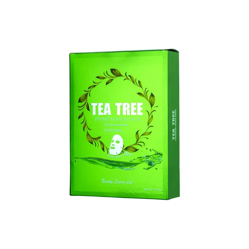 Private Label Wholesale Green tea Face Mask Beauty Korean Cosmetics Skin Care Organic Fruit Facial Sheet Mask