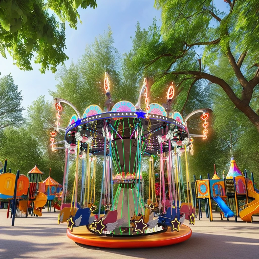 Newest 16-Seats Ride Kids Outdoor Playground Amusement Park Facility for Sale Rotating Angel Flying Chair