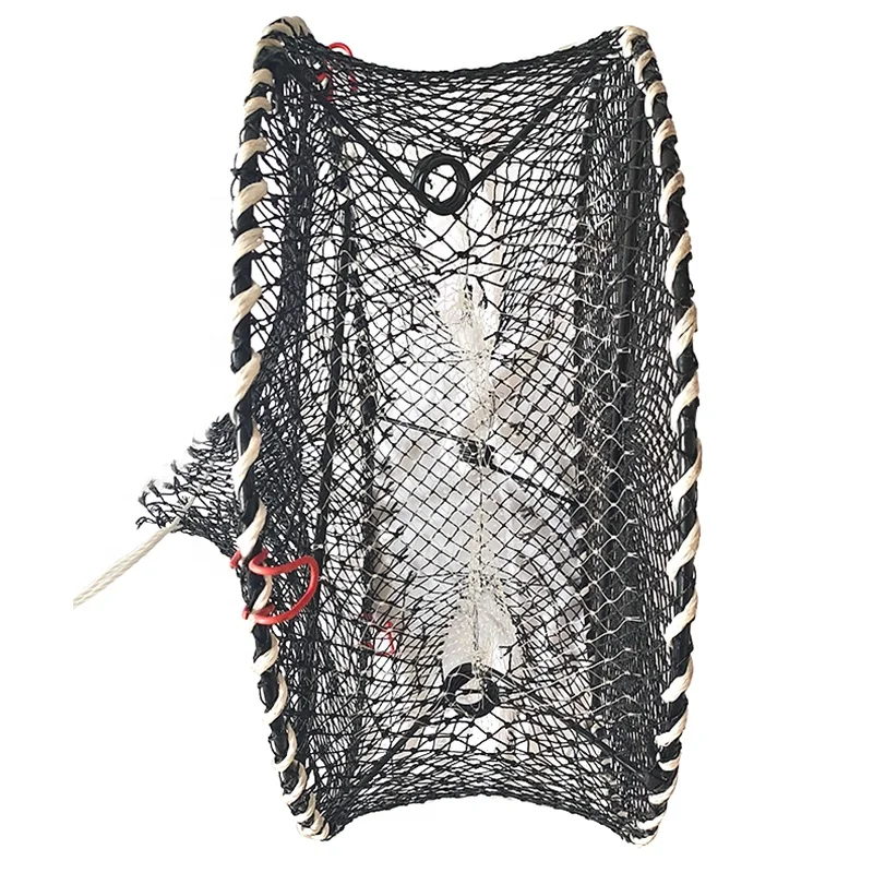 folding 3hole fishing net trap cage lobster crab pots floating fish cages for sale eel trap