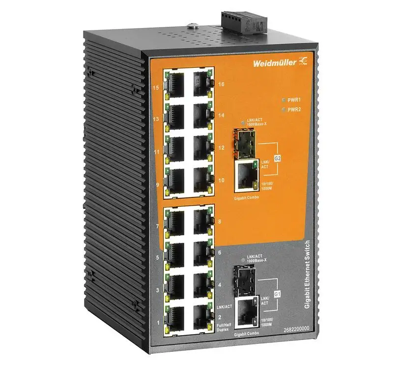 Weidmuller 2682200000 IE-SW-EL18-16TX-2GC nсетевой переключатель неуправляемый Fast/Gigabit Ethernet Кол-во портов 16x RJ45 10/100BaseT (Д х Ш х В