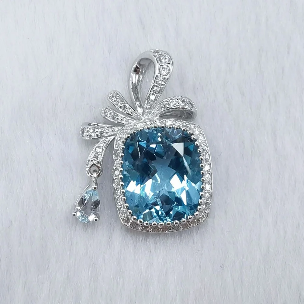 Wholesale Custom Topaz CZ Zircon Cubic Zirconia S925 925 Sterling Silver Fine Fashion Jewelry Pendant Choker Necklace Chain