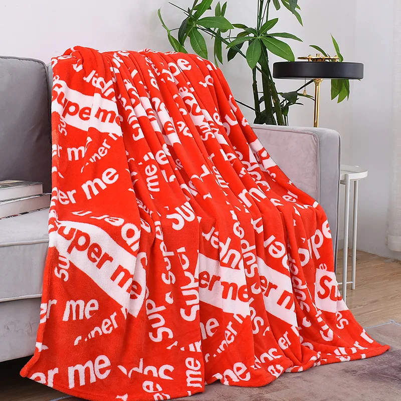 AZO Free Soft Print Knitted Thick Microfiber Fleece Throw Blanket
