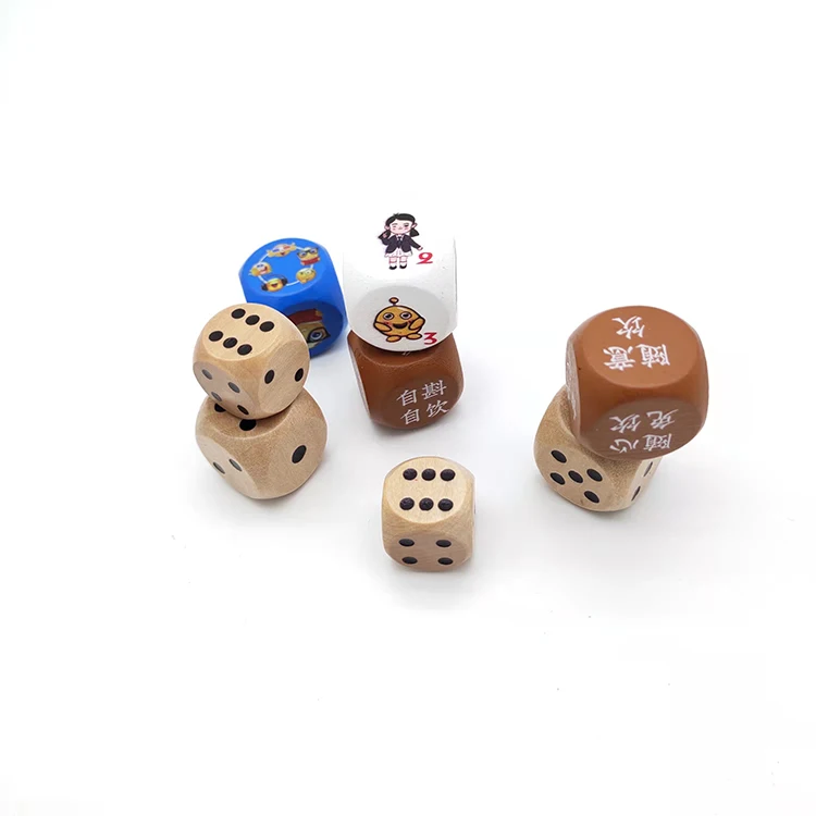 Factory Supply Design Custom 12 to 60MM colorful Cube Wooden Dice For Game