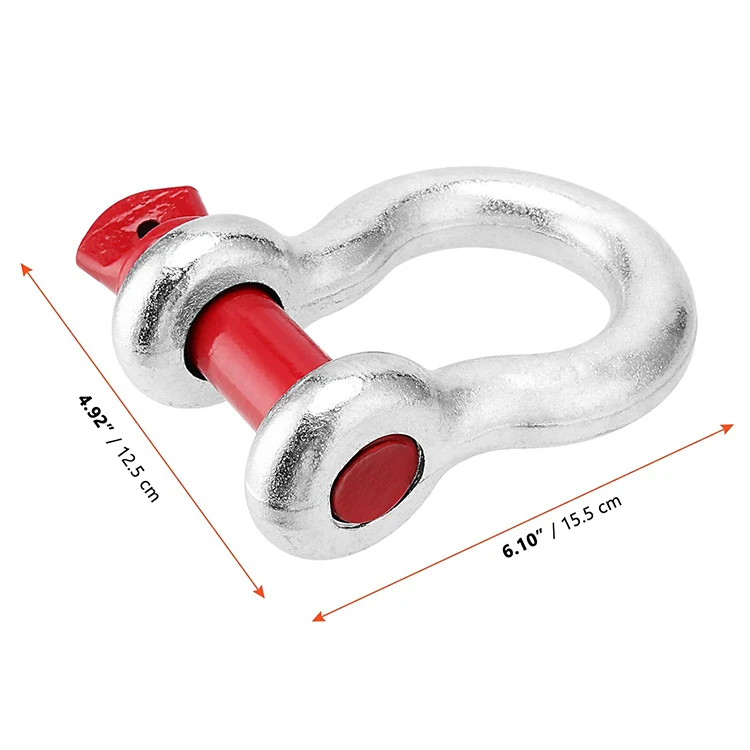 20 Ton G2130 european type large brass carabiner d bow staples shackles nut and bolt with screw pin