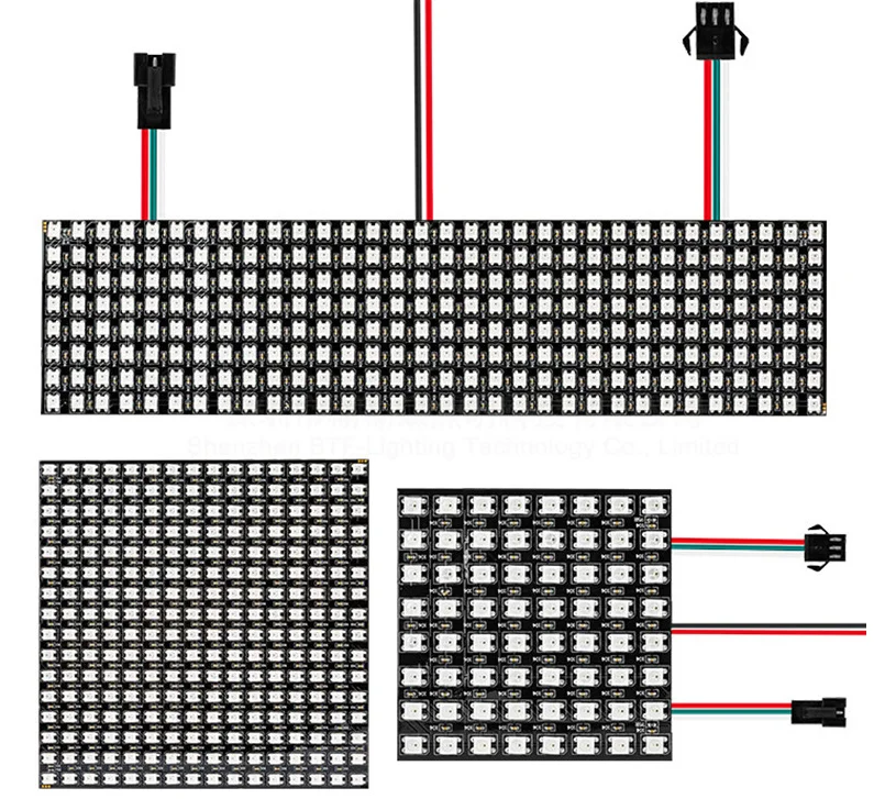 8*8 16*16 8*32 ws2812 DC5V Matrix LED Panel Module SMD 5050 RGB Full Color Display Flexible LED Pixel Screen