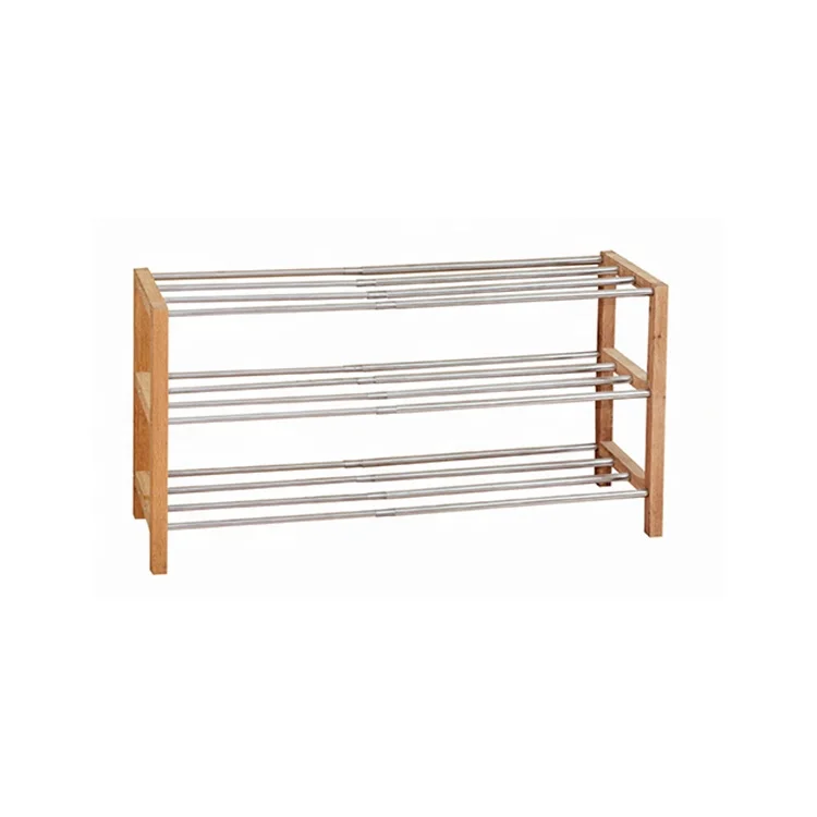 3 layers bathroom corner storage wooden shoe rack bracket wholesale