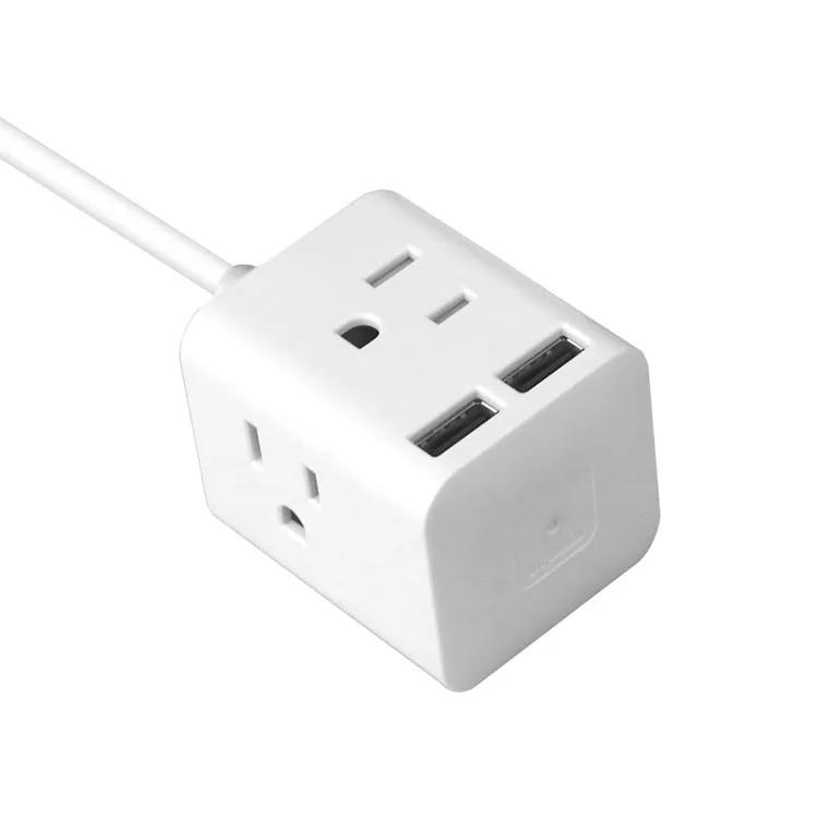 Удлинитель удлинитель с USB Wonplug Cube 3 зубца 4 розетки 5 футов 43*43*77 мм 120 В переменного тока 15