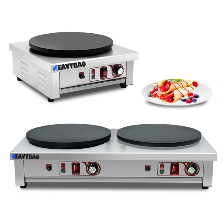 Heavybao Commercial Restaurant Equipment Crepe Machine Electric Industrial Pancake Crepe Maker For Catering Equipment