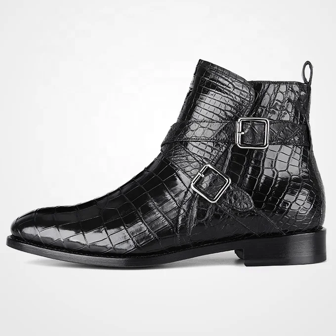 Customized logo men boots crocodile genuine leather boot for men
