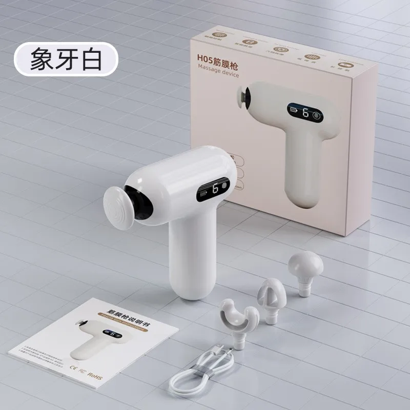 New Spot Goods Electric 4 Heads Massage device Gun Deep Tissue Percussion Muscle Massager Adjustable Massage Gun