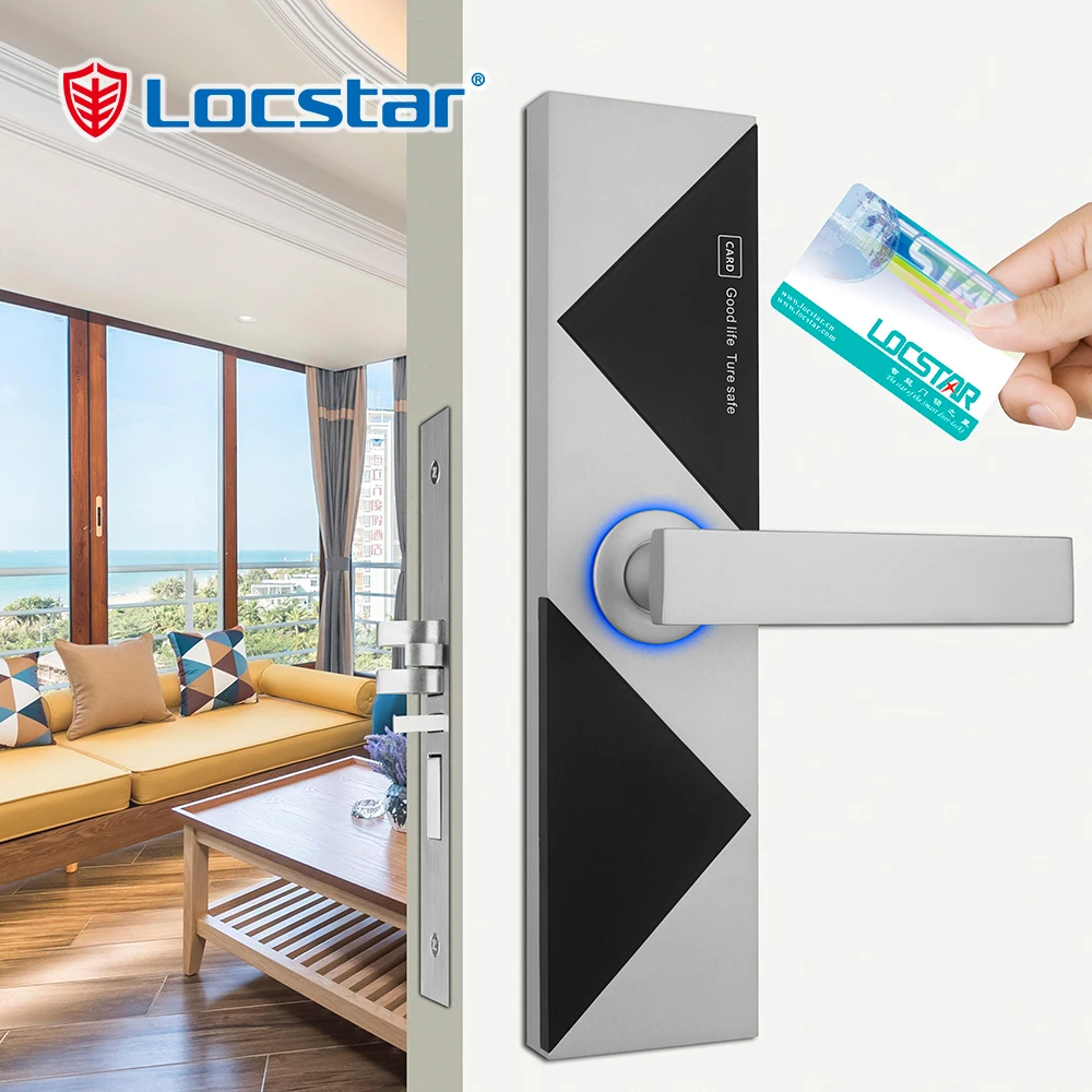 Good Selling Keyless Slide Aluminum Electric Entry Handle Management Software System Hotel Key Card Door Lock