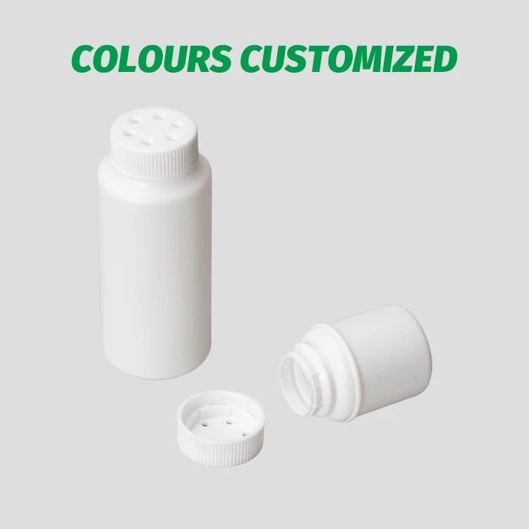 Unique Shaped White HDPE Plastic Baby Powder Container Bottle with Sfiter Cap