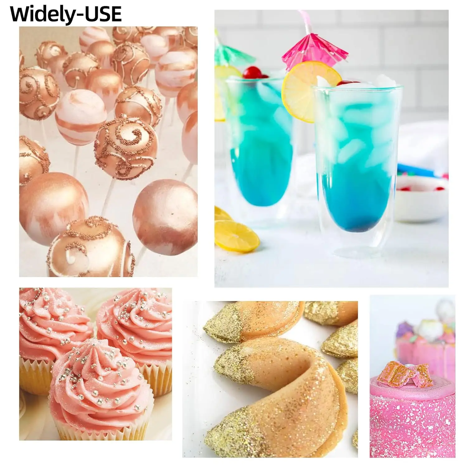 High concentration shimmer Food Grade Sparkle Pearl Luster Dust Edible Baking Glitter for Drink  Decoration cocktail