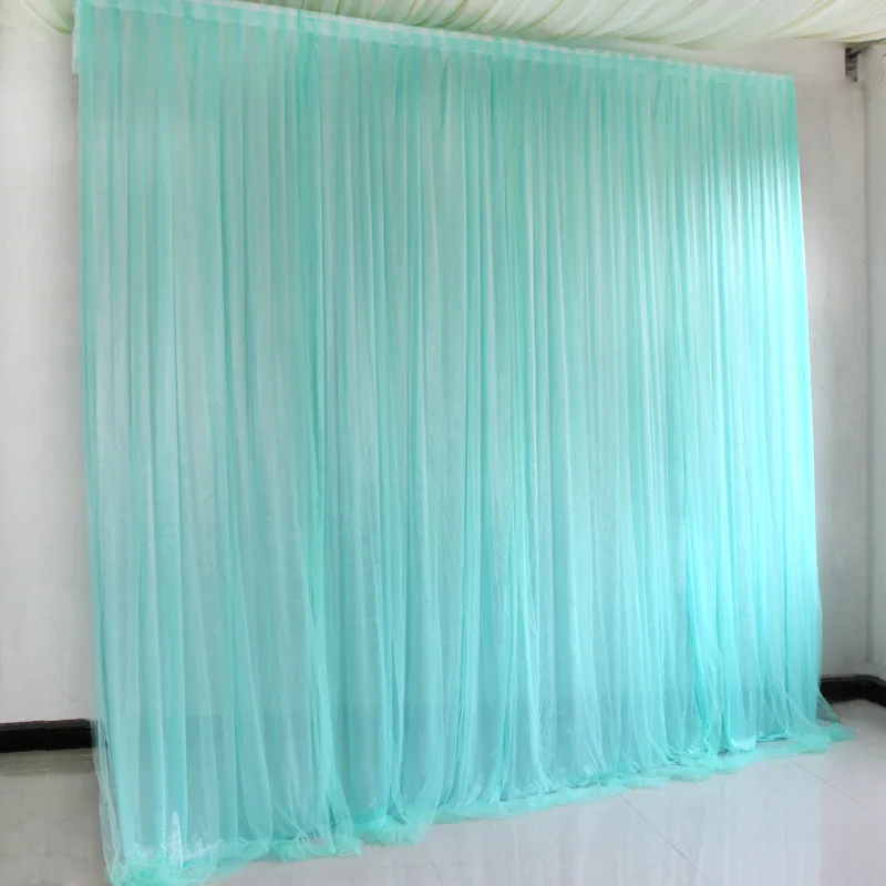Polyester Thick 3*3m Decorative Wedding Stage Backdrop Window String Fabric Mesh Veils Curtain Wedding Decoration Supplies