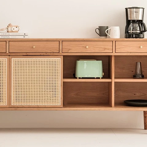 Rattan Modern 3 door Shoe Storage Side TV Living Room Cabinets Furniture