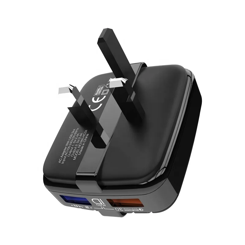 MOXOM New Design QC3.0 Fast Charging Phone Charger 2 USB Ports Wall Charger Plug EU UK For Samsung S10