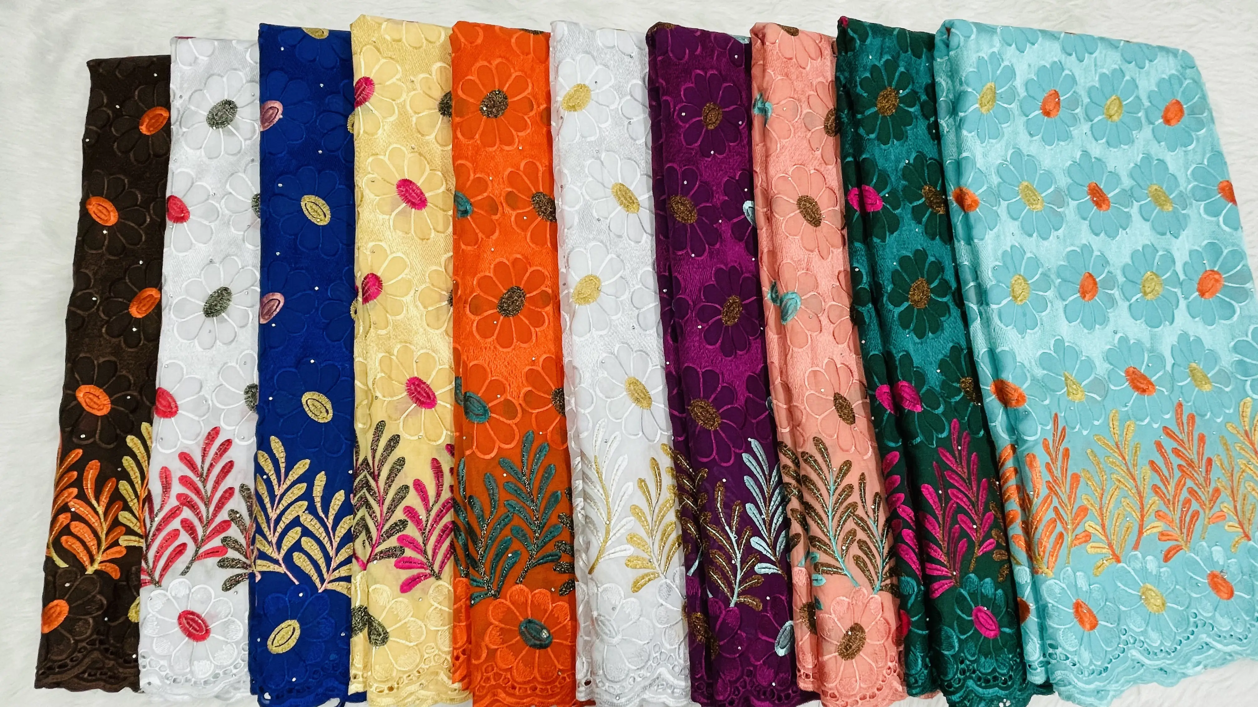 Hotsell New Designs White Cotton Dotted swiss Fabric Cotton Crochet Lace Trim New Arrival High Quality swiss Voile Cotton Lace