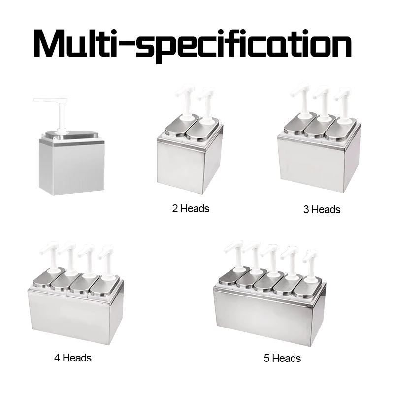DaoSheng Wholesale 2 Heads Stainless Steel Tabletop Ketchup Condiment Pump Sauce Dispenser Hanging Sauce Dispenser Pump