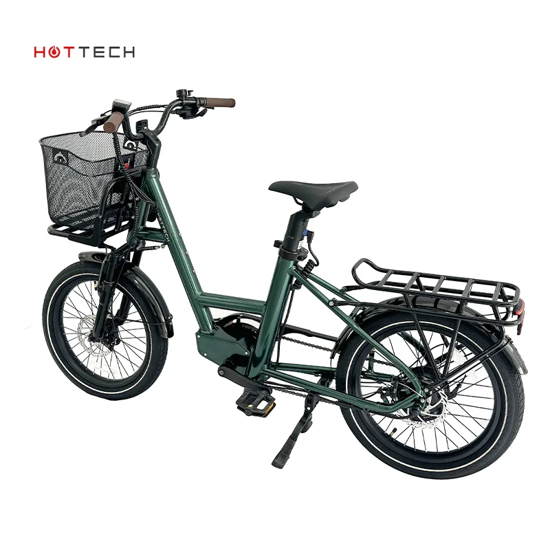 HOTTECH Good Quality Factory Directly 20 inch family two wheel bicycle electric cargo bike for carrying kids